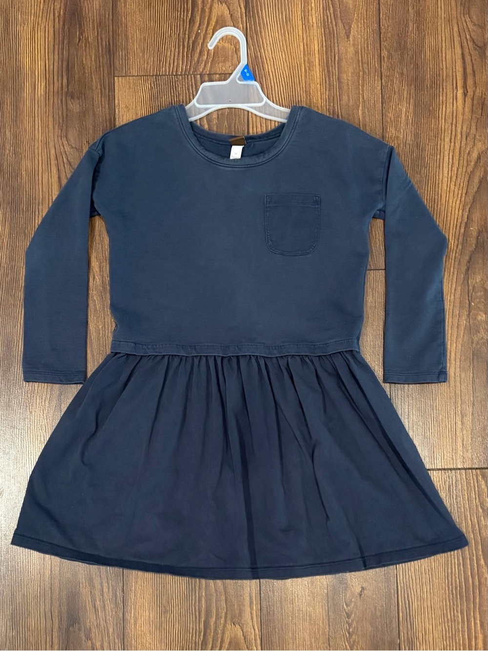 Tea Collection Pocket Play Dress, Long Sleeve, Black. 100% Cotton, Size 10